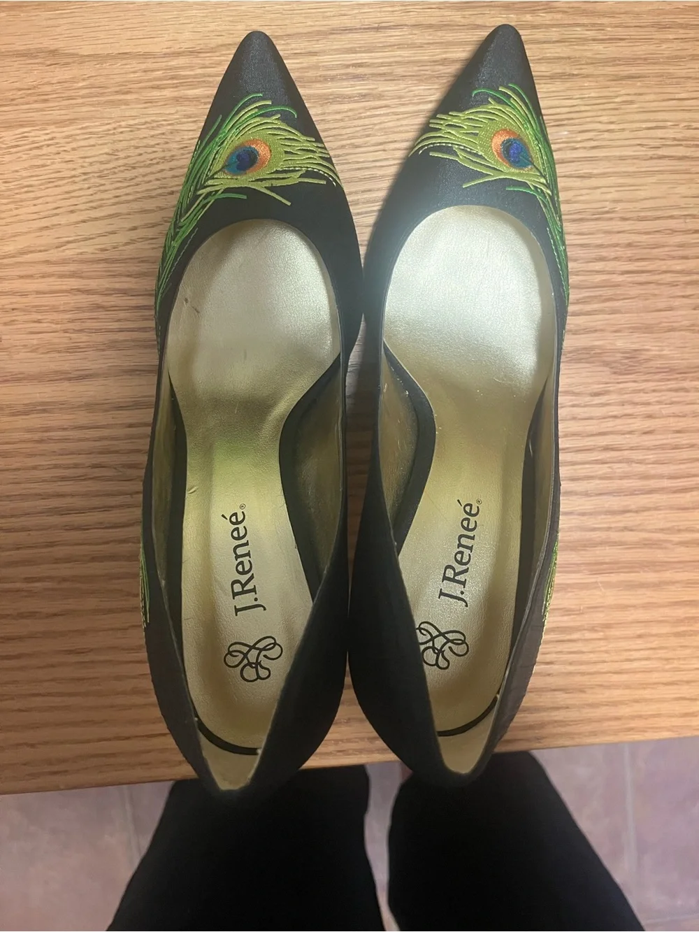 J. Renee Peackock Feather Heels Size 8.5